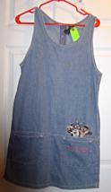 Warner Bros. Denim Jumper Dress Women&#39;s Size S That&#39;s all Folks! Bugs an... - $29.99
