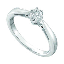 Sterling Silver Round Diamond Solitaire Bridal Wedding Engagement Ring 1/20 Ctw - $49.00