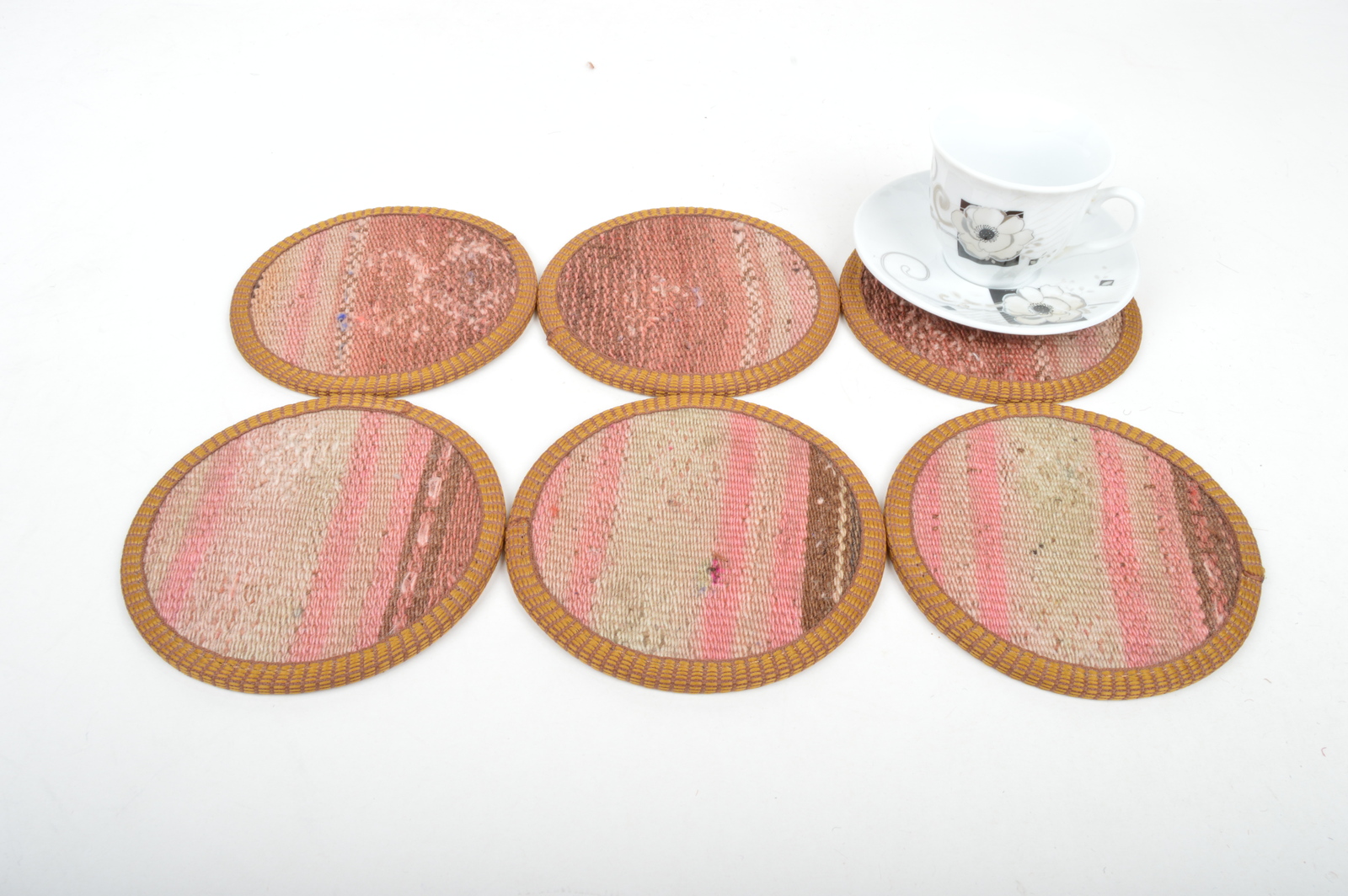 kilim coaster,drink coasters ,coffee Coaster,handmade Kilim Coaster set 6 pcs,  - $29.00