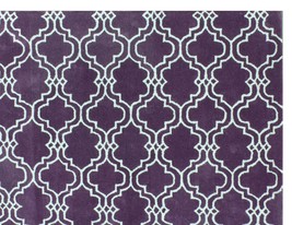 Moroccan Scroll Tile Purple Handmade Persian Style Woolen Area Rug - 8' x 10' - $619.00