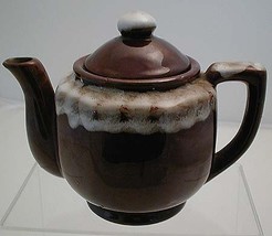 1950 Ski Chalet Cafe Chocolate Brown Snow Capped Teapot - $18.99