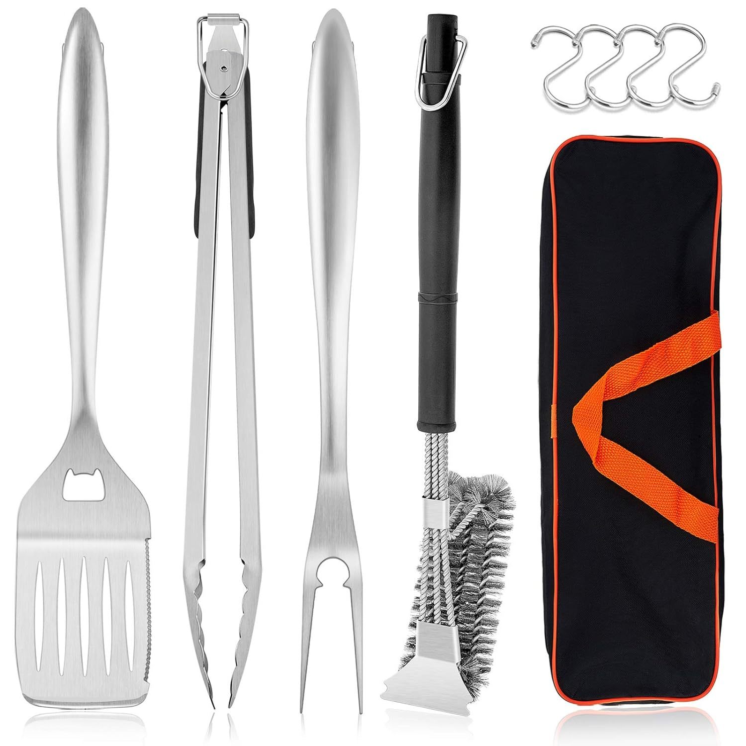 BBQ Grilling Accessories 16 Pcs Set, Stainless Steel Grill Tools Grilling  Accessories with Aluminum Case for Camping/Backyard Barbecue, Grill Utensils  Set for Men Women 