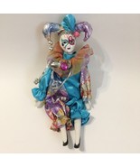 Mardi Gras Doll Court Jester Clown Porcelain Head Painted Face Bisque Vi... - $45.00