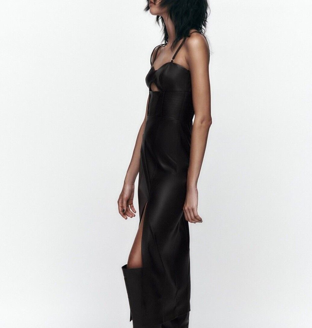 Zara Faux Leather Dress in Black — UFO No More