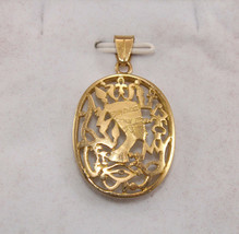 Egyptian Queen Nefertiti Icon Yellow Gold 18K Charming Pendant Stamped 5.6 Gr - $652.52