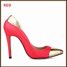 Paris Style 12 Fashion Colors PU Gold Toe Classic Stiletto High Heel Pumps  image 8