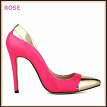 Paris Style 12 Fashion Colors PU Gold Toe Classic Stiletto High Heel Pumps  image 9