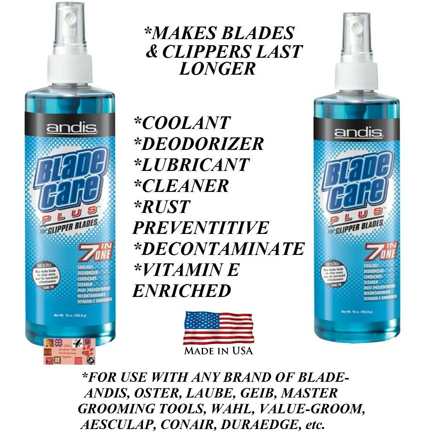 Andis Clipper Trimmer Shaver Shears Blade Oil Lubricant Cleaner - 4 oz bottle