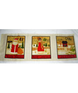 Christmas Stamp Fabric Includes 6 Small Panels Cotton Fabric  - $6.00