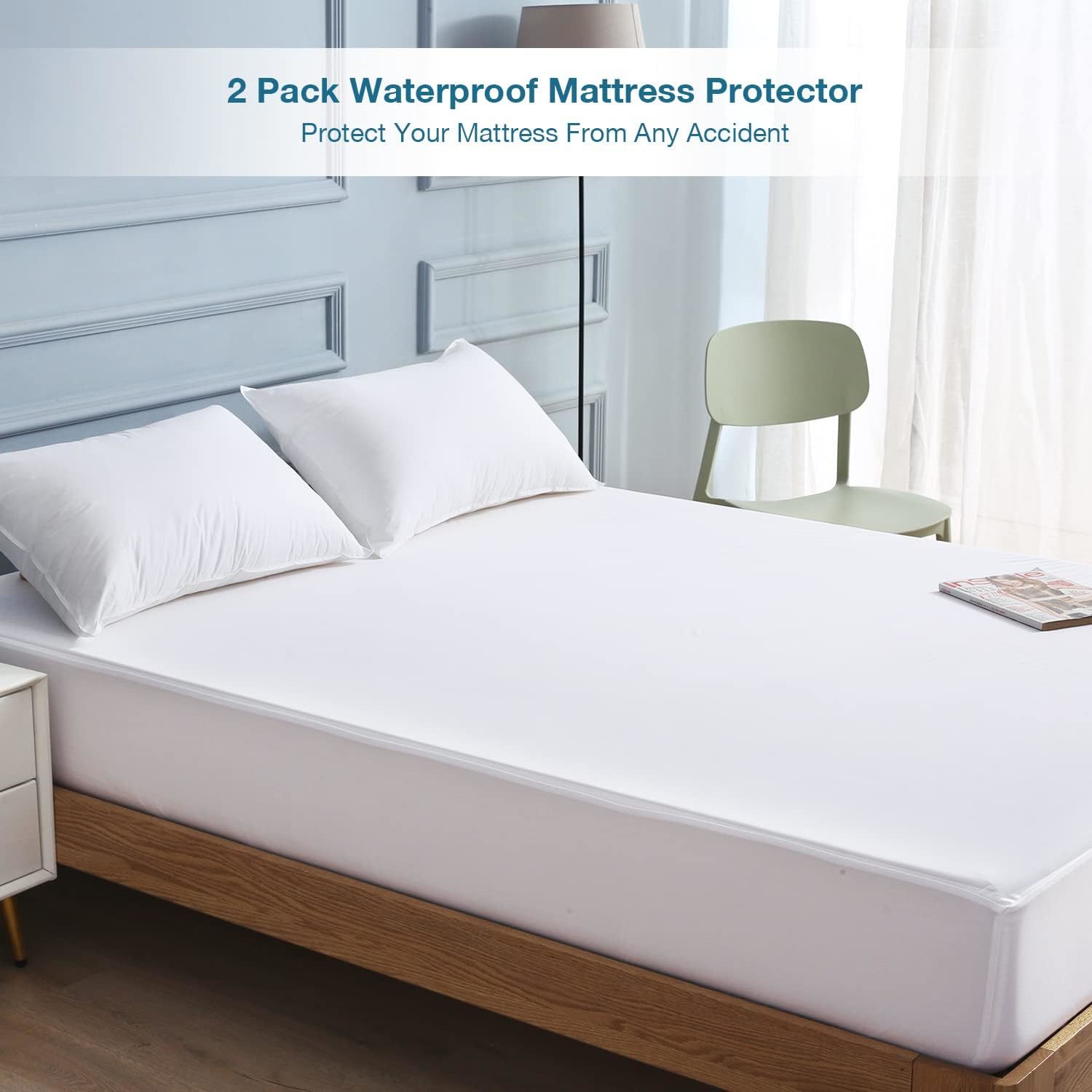 Quilted Fitted King Mattress Pad Cover, Waterproof Mattress Protector, Deep  Pock