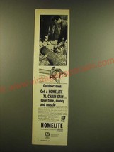 1966 Homelite XL Chain Saw Ad - Outdoorsmen! Get a Homelite XL Chain Saw  - $14.99