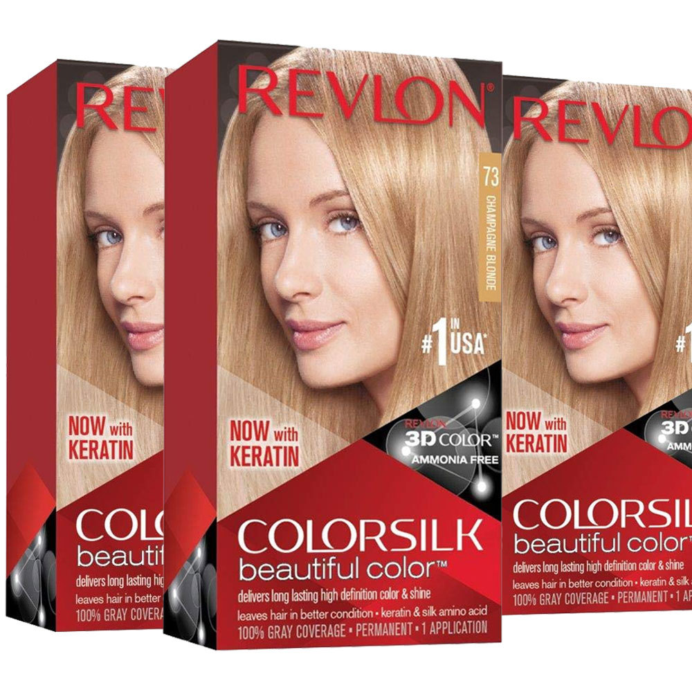 3-revlon colorsilk beautiful color #73 champagne blonde 1 application hair color