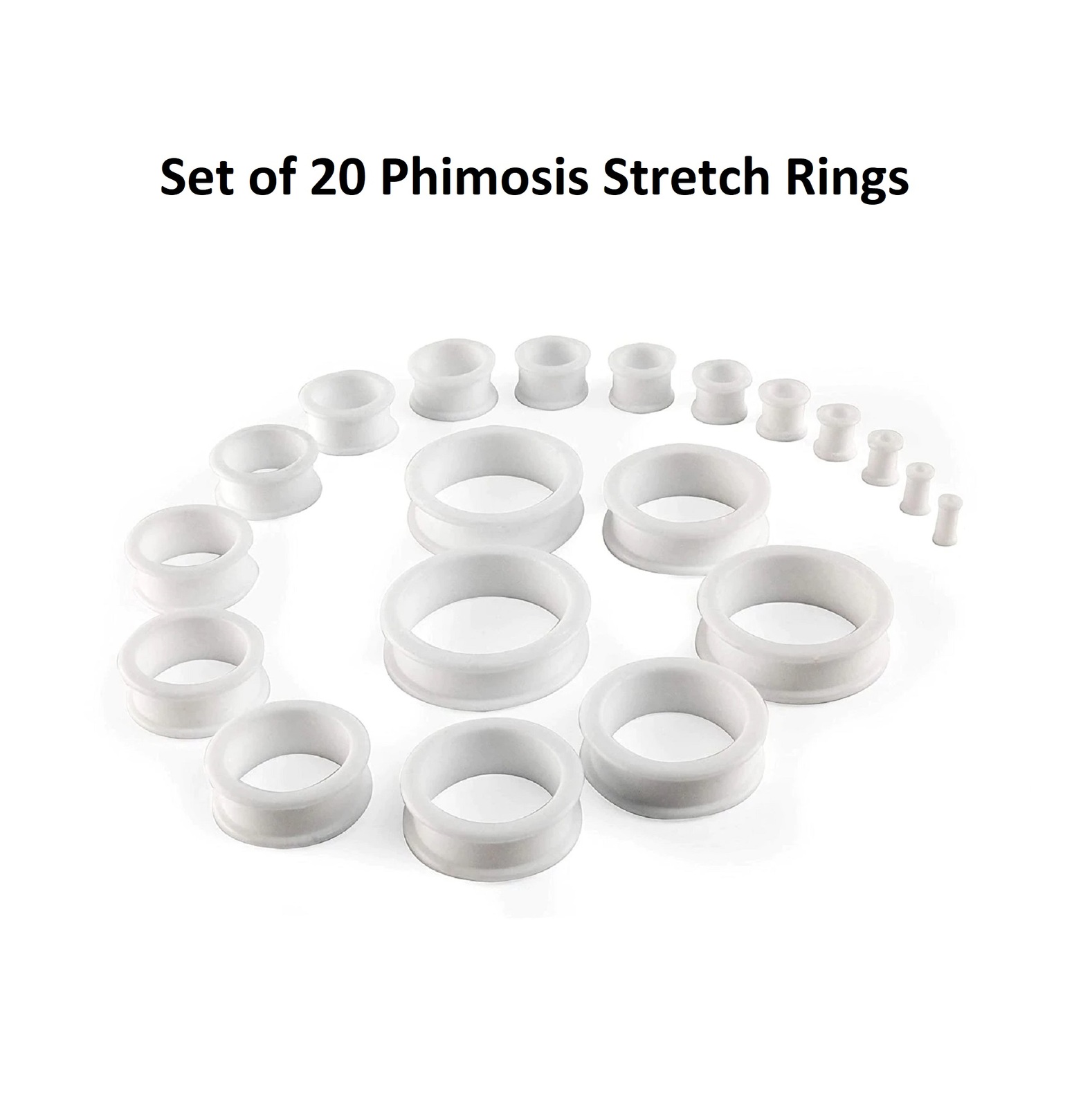 Phimosis Stretch Ring Set 20 Stretcher Rings Kit Resolve with Stretching US Ship Other Health