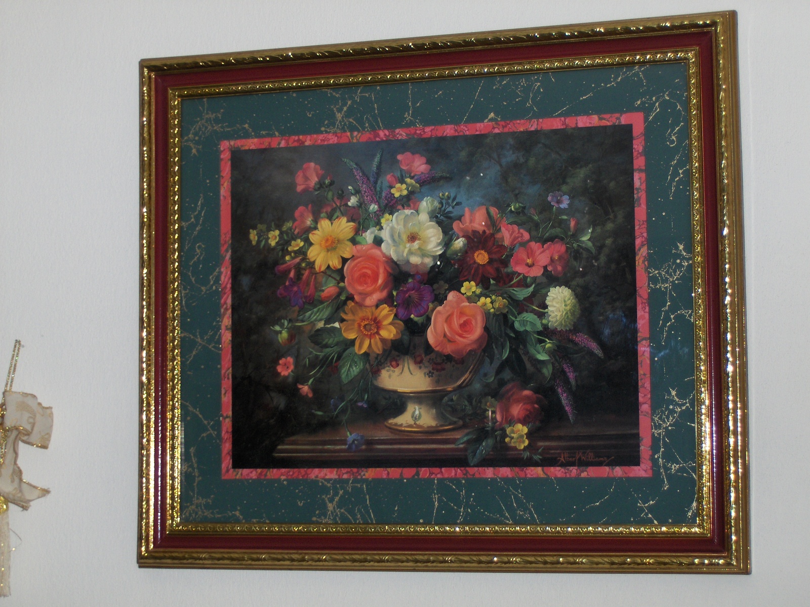 Large Home Interior Beautiful Floral Picture By Albert Williams HTF Rare