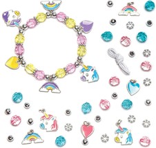 LIONONLY Bracelet Making Kit for Girls, 198pcs Charms Bracelet Making Kit with Beads, Unicorn Jewelry Bracelets Kits, Necklace String, DIY Art