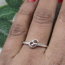Real Solid Sterling Silver Heart Shape Women Finger Ring - $18.33