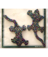 Vintage Blue Iridescent Sequin Applique Sew-On Sequined Patch Set  NIP  - $8.99