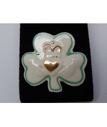 LENOX SHAMROCK BROOCH Pin with 24K Gold accents - HANDCRAFTED - FREE SHI... - $24.00