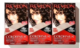 3 Pack Revlon 30 Dark Brown Colorsilk Beautiful Hair Color Permanent - $25.99