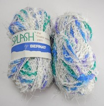 Vintage Bernat Splash The "Make Waves" Yarn - 2 Skeins Cotton Blend - Carib Teal - $9.45