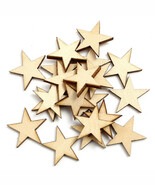 20PCs Wooden Stars Christmas Gift Decor Scrapbooking Craft Card Making 3mm Thick - $12.26