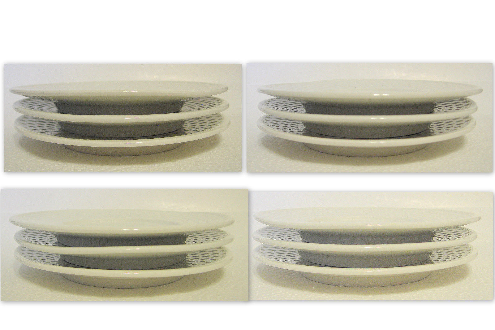 Oneida Cups and Saucers Westerly Basket Stoneware 6 PC Set Pottery & Glass