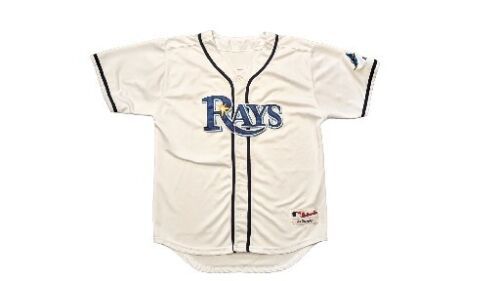 Primary image for Vintage TAMPA BAY DEVIL RAYS Evan Longoria Mens Stitched Jersey 48 MAJESTIC 