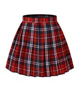 Girl&#39;s Japan School A-line Kilt Plaid Pleated Sexy cosplay Skirts (S,Red... - $20.78