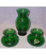 Anchor Hocking Glass Forest Green Vase Set - $19.95