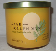 Kirkland's 14 oz Large 3-Wick Candle Natural Wax Blend SAGE & GOLDEN MUSK - $27.08