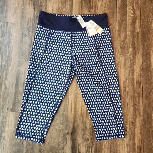 Tommy Bahama Island Active Patchwork Capri Leggings Mare Navy Women Small