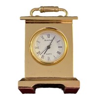 Vtg Bulova B0503 Musette Miniature Mantel Desk Lantern Clock Mini Solid Brass image 1