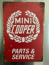MINI Cooper parts & service metal wall poster decor Retro Tin Sign Home Bar - $28.71+