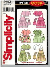 Simplicity It&#39;s So Easy Uncut Sewing Pattern #5653 Child&#39;s Sundress Jack... - $5.70