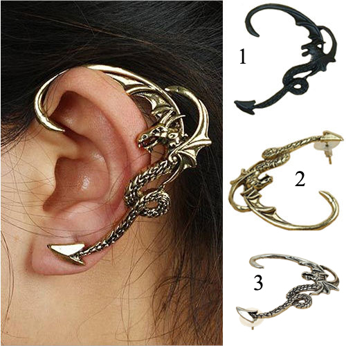 Hot sell stylish fly dragon cartilage earrings wrap clip left ear cuff piercing copy