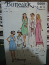 Butterick 6668 Misses Bride &amp; Bridesmaid Gowns Pattern - Size 12 Bust 34 - $16.87