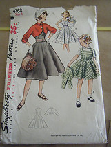Vintage Simplicity 4168 Girl&#39;s Jumper, Dress &amp; Bolero Pattern - Size 8 B... - $11.15