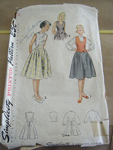 Vintage Simplicity 3294 Girls Skirt, Blouse &amp; Weskit Pattern - Size 12 C... - $13.78