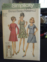 Butterick 8889 Half-Size Princess Dress w/2 Necklines Pattern - Sz 14.5 ... - $9.26