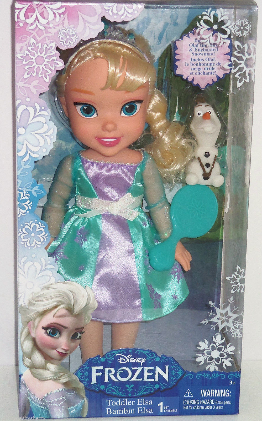  Disney Princess Poseable Elsa Movie Dress Mini Toddler Glitter  Frozen Doll 3 : Toys & Games