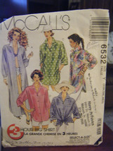 McCalls Misses Big Shirt in 3 Lengths Pattern - Size XS (4-6) Bust 29 1/... - $6.26