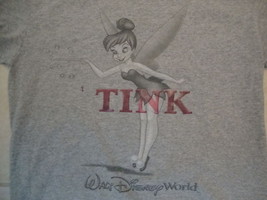 Walt Disney World Tinkerbell Tink Souvenir Gray Cotton T Shirt Size S  - $17.33
