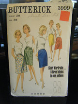 Vintage Butterick 3999 Misses Skirt in 5 Versions Pattern - Waist 28 Hip 38 - $11.49