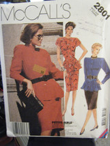 McCall&#39;s 2801 Misses Peplum Top &amp; Skirt Pattern - Size 16 Bust 38 - $12.71