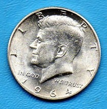 1964 D Kennedy Halfdollar (uncirculated) - Silver - BRILLANT - $25.00
