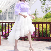 High-low Layered Tulle Skirt Outfit Plus Size Wedding Outfit Tiered Tulle Skirt image 13