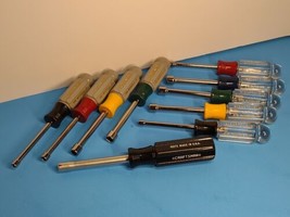 Lot of 10 Vintage Craftsman Metric & USA Nut Drivers & Magnetic Handle Used (h) - $64.34