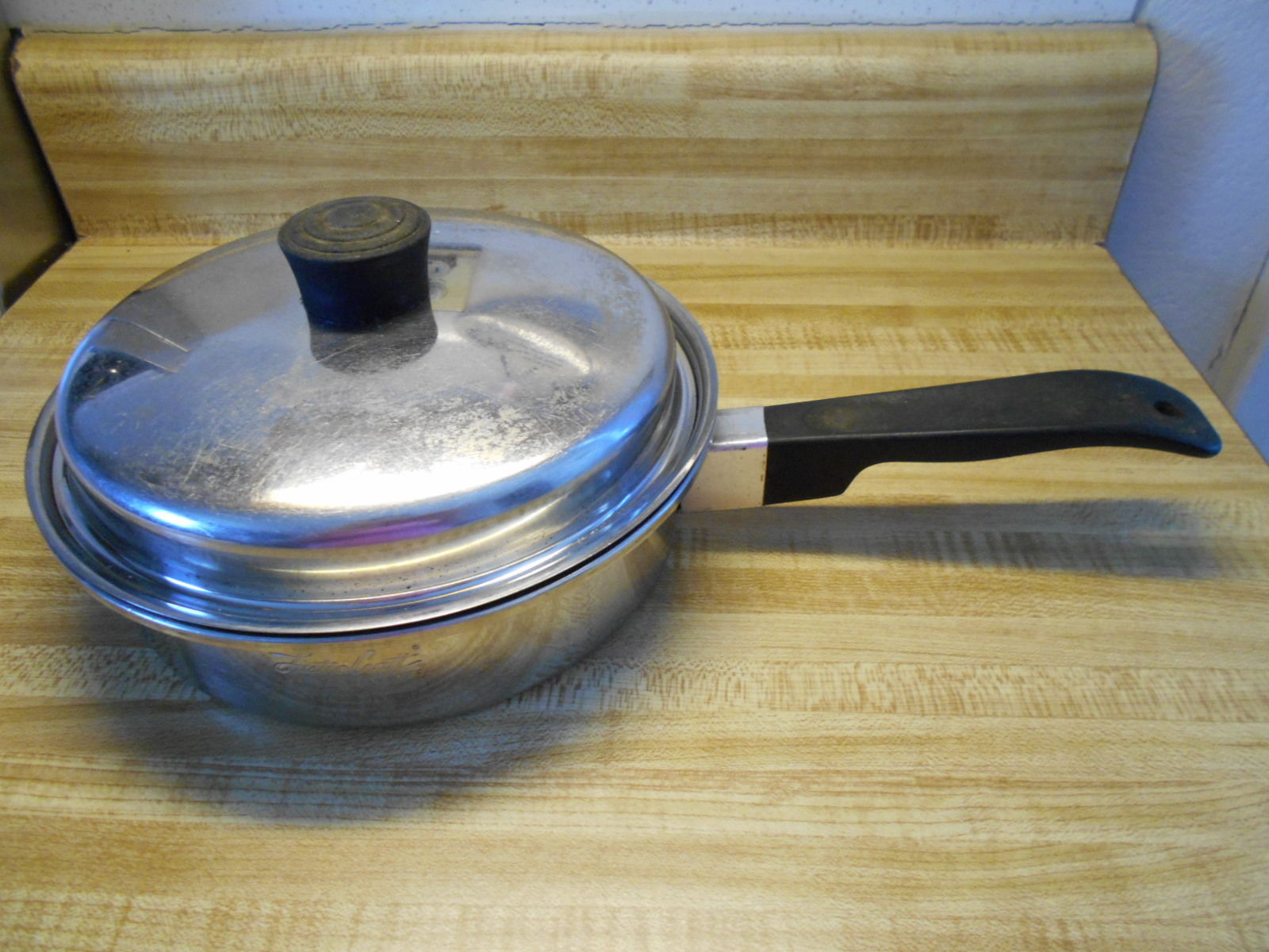 Vintage Luster Craft 2 Quart Saucepan Made in USA 3 Ply Stainless Steel 