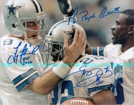 Troy Aikman Emmitt Smith And Michael Irvin Autographed Rp Photo Dallas Cowboys - $18.99