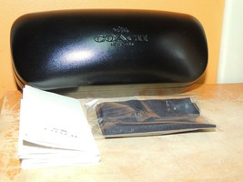 Coach Sunglass Case Eye Glass Black Lined Large with Original Wrapped Cloth NWOT - $14.39